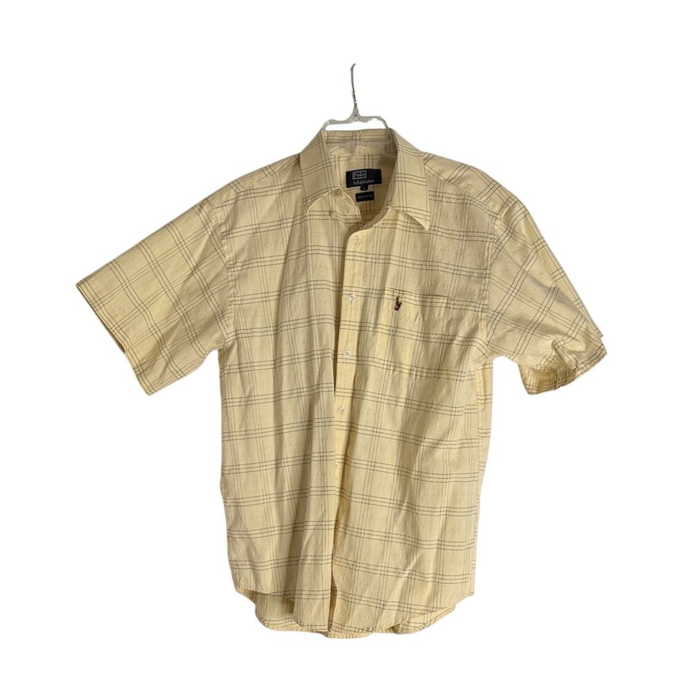 Polo Ralph Lauren Yellow Plaid Button-Down Shirt. Large
